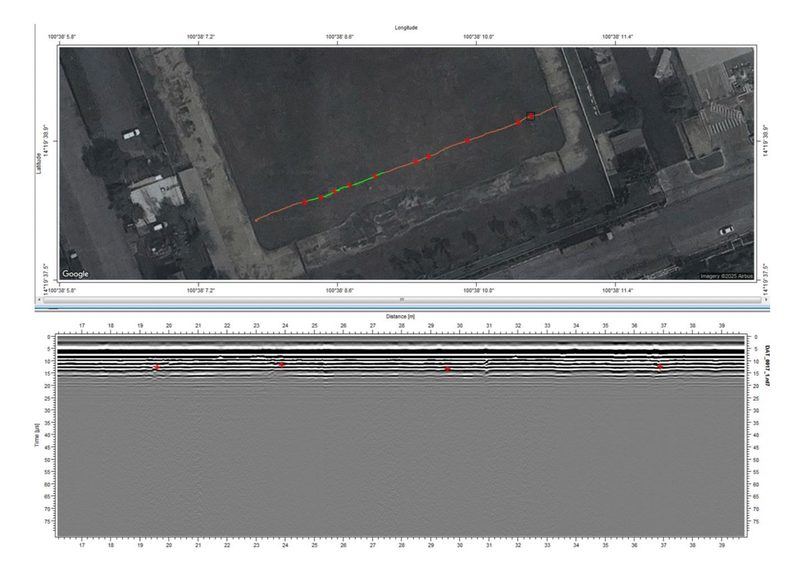GPR — ผลการสแกนพร้อมแผนที่ Google