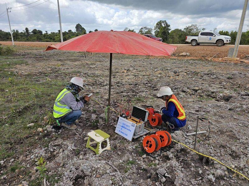 Electrical Soil Resistivity Test Wenner Array ASTM G57 วัดความต้านทานไฟฟ้าจำเพาะดิน SPN